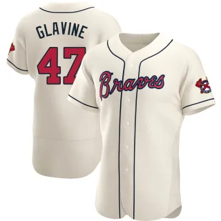 Men's Authentic Cream Tom Glavine Atlanta Braves Alternate Jersey