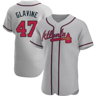 Men's Authentic Gray Tom Glavine Atlanta Braves Road Jersey