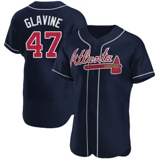 Men's Authentic Navy Tom Glavine Atlanta Braves Alternate Jersey