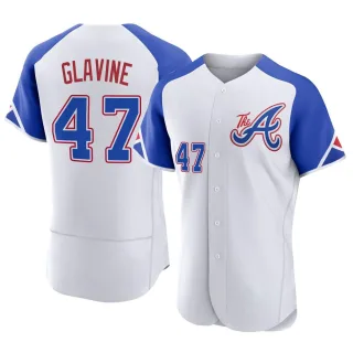 Men's Authentic White Tom Glavine Atlanta Braves 2023 City Connect Jersey