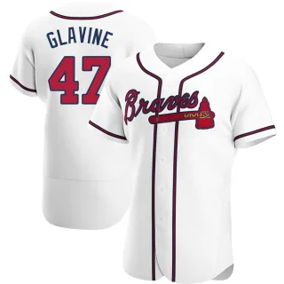 Men's Authentic White Tom Glavine Atlanta Braves Home Jersey