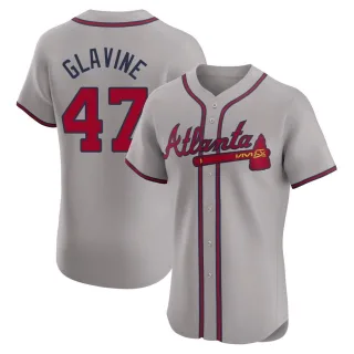 Men's Elite Gray Tom Glavine Atlanta Braves Road Jersey