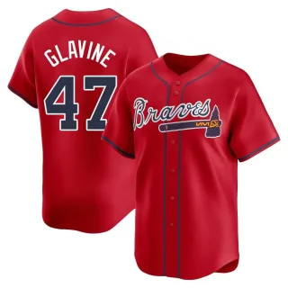 Men's Limited Red Tom Glavine Atlanta Braves Alternate Jersey