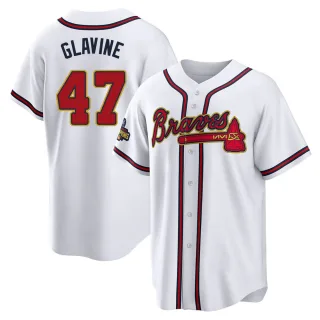 Men's Replica Gold Tom Glavine Atlanta Braves White 2022 Program Jersey