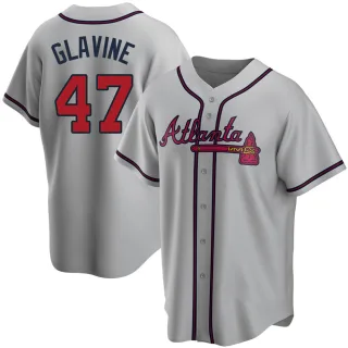 Men's Replica Gray Tom Glavine Atlanta Braves Road Jersey