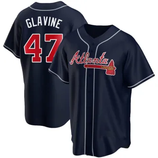 Men's Replica Navy Tom Glavine Atlanta Braves Alternate Jersey