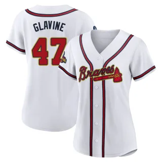 Women's Authentic Gold Tom Glavine Atlanta Braves White 2022 Program Jersey