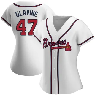 Women's Authentic White Tom Glavine Atlanta Braves Home Jersey