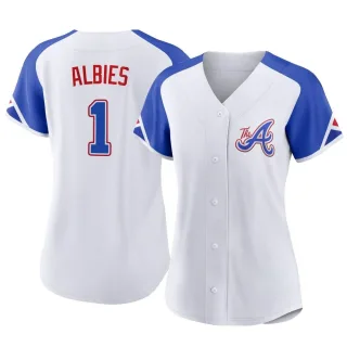 Men's Atlanta Braves Ozzie Albies Nike White 2023 City Connect Replica  Player Jersey