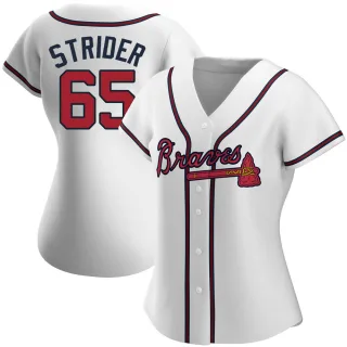 Spencer Strider Youth Atlanta Braves Home Jersey - White Replica