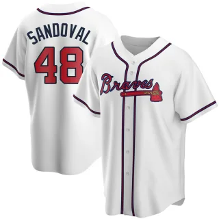 Pablo Sandoval Atlanta Braves Men's Navy Backer Long Sleeve T-Shirt 