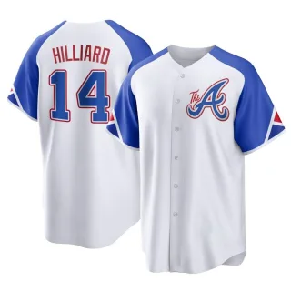 Sam Hilliard Men's Atlanta Braves White 2022 Program Jersey - Gold Authentic